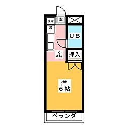コーポヤマダ ワンルームの間取図画像
