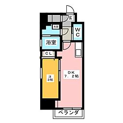 Ｂｌｕｅ　Ｏｃｅａｎ　Ｓａｋｏ 7階1LDKの間取り