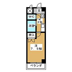 時田ハウス 5階1Kの間取り