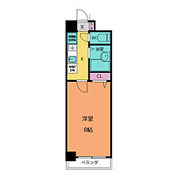 浅井ビル 5階1Kの間取り