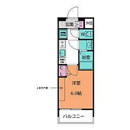 プレサンス名古屋ルクソリア 10階1Kの間取り