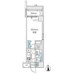 プレイズシード名駅北 3階1Kの間取り