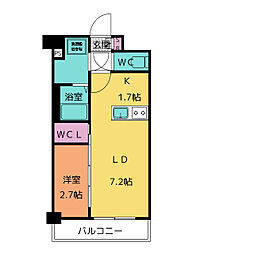 メイクスアート名駅南IV 10階1LDKの間取り