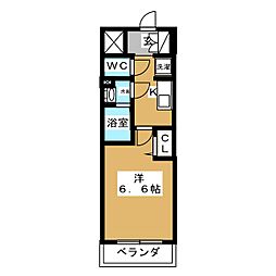 プレサンス名古屋駅ゲート 9階1Kの間取り