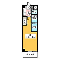 サウス名駅 10階1Kの間取り