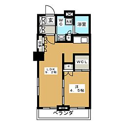 パークアクシス名駅南 5階1DKの間取り