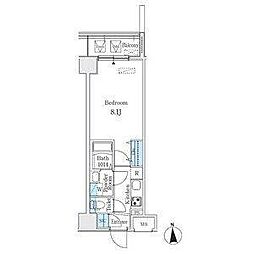 プレイズシード名駅北 9階1Kの間取り