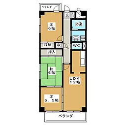 レジデンス鈴木 9階3LDKの間取り