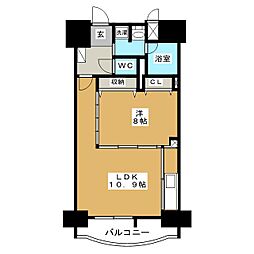 さくらHills名駅NORTH 7階1LDKの間取り