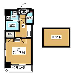 タウンライフ名駅 7階1Kの間取り