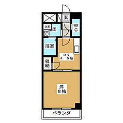Deuxmilleun 1DKの間取図画像