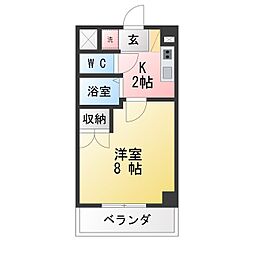ヤマトマンション大須1 1Kの間取図画像