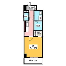 パルファンドゥジョア 1Kの間取図画像
