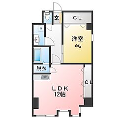 花車ビル中館 1LDKの間取図画像