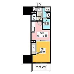 さくらヒルズニシキプラチナムレジデンス 1DKの間取図画像