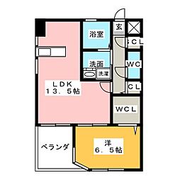 エスポワールi 1LDKの間取図画像