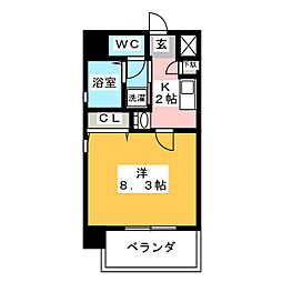 共同ハイツナゴノ 1Kの間取図画像