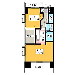 サンモール新道 1LDKの間取図画像