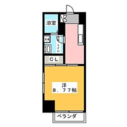 グランデ浅間町 1Kの間取図画像