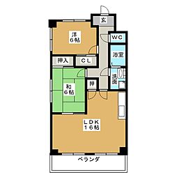 メゾン白川 2LDKの間取図画像