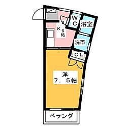エスペランサ 1Kの間取図画像