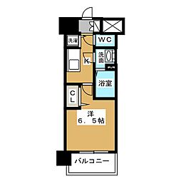 プレサンス名古屋ステーションサティナ 1Kの間取図画像