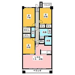 グラン・アベニュー名駅南 2SLDKの間取図画像