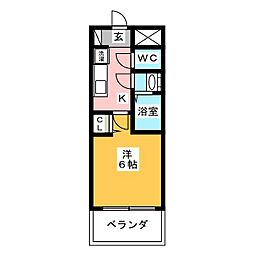 プレサンス名古屋幅下ファビュラス 1Kの間取図画像