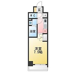 エスリード大須プレシア 1Kの間取図画像