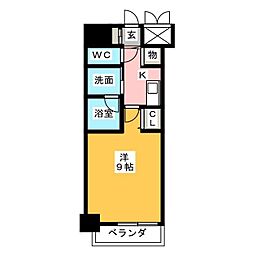スリーアイランドタワー名駅北 1Kの間取図画像