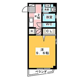 メゾン栄和 3階1Kの間取り