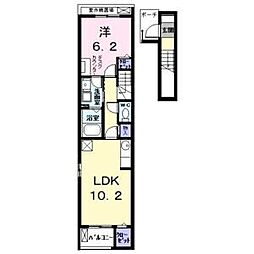 Kpuse（ケイプス） 2階1LDKの間取り