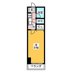 M&Mコガネ 2階1Kの間取り