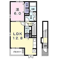 モンテリサイア 2階1LDKの間取り