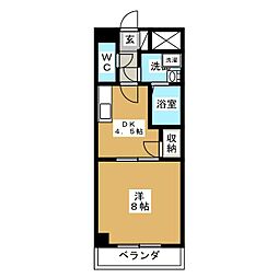 Ｄｅｕｘ　ｍｉｌｌｅ　ｕｎ 3階1DKの間取り