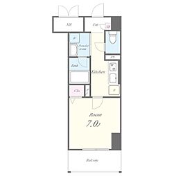 ヴェルドミール 9階1Kの間取り