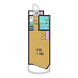 リッシュ・ラフォーレ 4階1Kの間取り