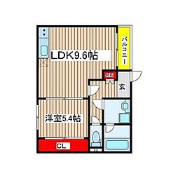 Zecca栄生 2階1LDKの間取り