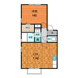コーポ　モア 2階1LDKの間取り