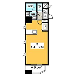 CITY SPIRE 名駅北 2階ワンルームの間取り
