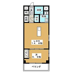 タカラフローリッシュ 3階1LDKの間取り