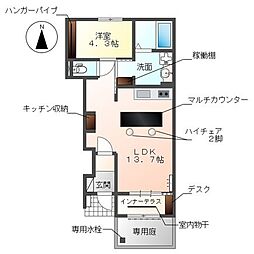 メゾン ボヌール 1LDKの間取図画像
