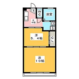 ドエル本陣 2Kの間取図画像