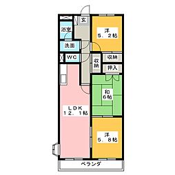 ハイ・レジデンス 3LDKの間取図画像