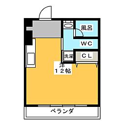 第1三鈴ビル ワンルームの間取図画像
