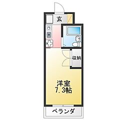 リッシュ・ラフォーレ 1Kの間取図画像