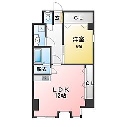 花車ビル中館 1LDKの間取図画像
