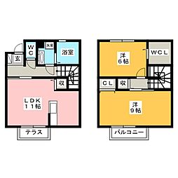 ルチアーノ 2LDKの間取図画像