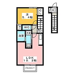 ラポーゼ絆 1LDKの間取図画像