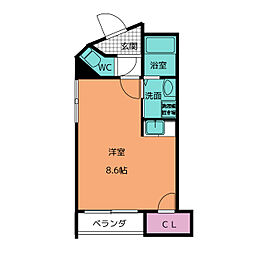 Rabird ワンルームの間取図画像